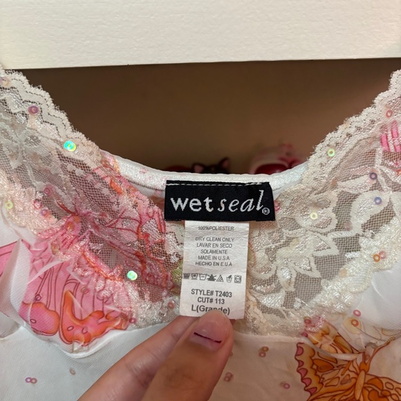 y2k wet seal butterfly sequin slip size large - Picture 2 of 10